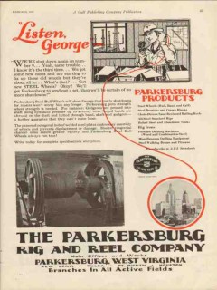 Parkersburg Rig Reel Company 1930 Vintage Ad Oil Steel Bull Wheels Parkersburg Rig Reel Company 1930 Vintage Ad Oil Steel Bull Wheels