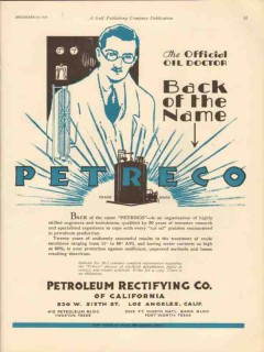 Petroleum Rectifying Company 1930 Vintage Ad Oilfield Back Of The Name