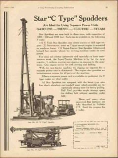 Star Drilling Machine Company 1930 Vintage Ad Oil Field C Type Spudder