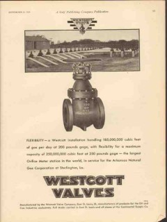 Westcott Valve Company 1930 Vintage Ad Gas Flexibility Sterlington LA Westcott Valve Company 1930 Vintage Ad Gas Flexibility Sterlington LA
