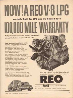 reo motors inc 1955 now v-8 lpg gas engine gold comets vintage ad reo motors inc 1955 now v-8 lpg gas engine gold comets vintage ad