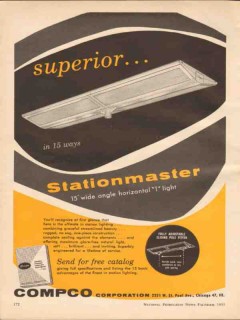 compco corp 1955 stationmaster service station lighting vintage ad