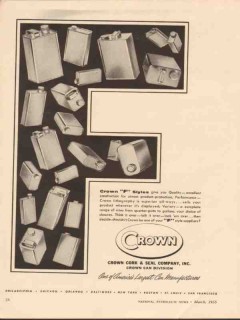 crown cork seal co 1955 f styles quality performance cans vintage ad crown cork seal co 1955 f styles quality performance cans vintage ad