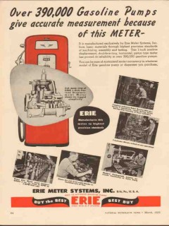 erie meter systems 1955 gasoline pumps accurate measurement vintage ad