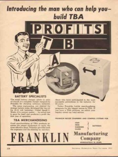 franklin mfg company 1955 man help your profits tba battery vintage ad franklin mfg company 1955 man help your profits tba battery vintage ad
