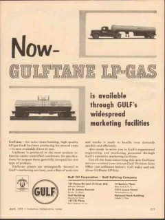 Gulf Refining Company 1955 Vintage Ad Gulftane LP-Gas Available Now Gulf Refining Company 1955 Vintage Ad Gulftane LP-Gas Available Now