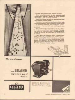 leland electric company 1955 gasoline pumped by hand motors vintage ad
