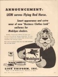 lion uniform inc 1955 serves flying red horse mobilgas vintage ad lion uniform inc 1955 serves flying red horse mobilgas vintage ad