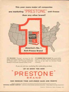 national carbon company 1955 marketing prestone anti-freeze vintage ad national carbon company 1955 marketing prestone anti-freeze vintage ad