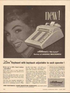 national cash register 1955 new de-luxe adding machine vintage ad national cash register 1955 new de-luxe adding machine vintage ad