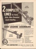 OPW Corp 1955 Vintage Ad Oil Complete Lines Fast Safe Liquid Handling OPW Corp 1955 Vintage Ad Oil Complete Lines Fast Safe Liquid Handling