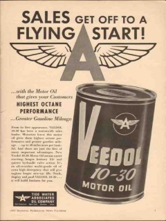 Tide Water Associated Oil Company 1955 Vintage Ad Sales Flying A Start Tide Water Associated Oil Company 1955 Vintage Ad Sales Flying A Start