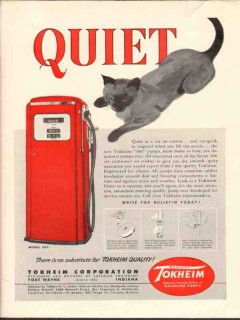 tokheim corp 1955 quiet cat cotton model 305 gasoline pump vintage ad