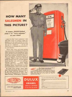 du pont 1952 salesmen dulux enamel finish gasoline pumps vintage ad