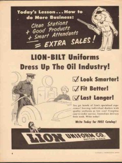 lion uniform inc 1952 lion-bilt dress up the oil industry vintage ad lion uniform inc 1952 lion-bilt dress up the oil industry vintage ad