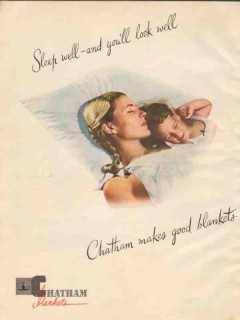 chatham mfg company 1946 sleep well youll look well blanket vintage ad chatham mfg company 1946 sleep well youll look well blanket vintage ad