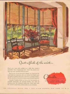columbia mills inc 1946 flick of the wrist venetian blinds vintage ad