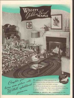 consider h willett inc 1946 golden burl maple upholstered vintage ad