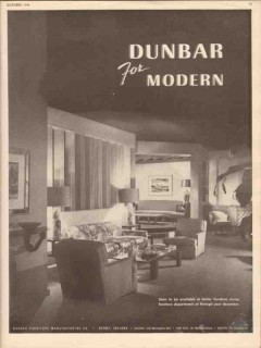 dunbar furniture manufacturing company 1946 for modern vintage ad