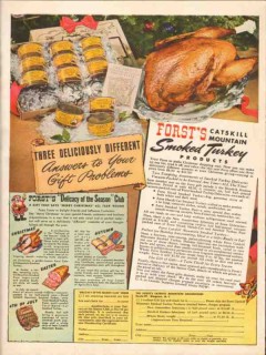 forst catskill mountain smokehouse 1946 smoked turkey vintage ad