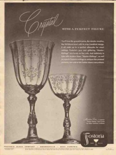 fostoria glass co 1946 crystal perfect figure meadow rose vintage ad