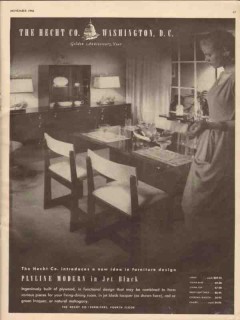 hecht company 1946 playline modern jet black furniture vintage ad