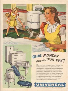 landers frary clark 1946 blue monday universal appliances vintage ad