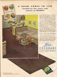 lees-cochrane co 1946 room comes to life texture bramble vintage ad