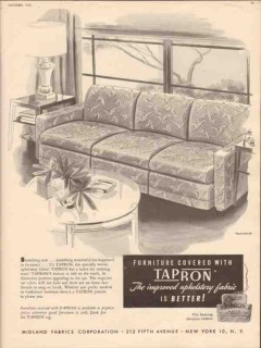midland fabrics corp 1946 tapron improved upholstery fabric vintage ad