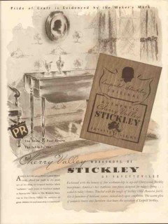 stickley 1946 pride craft cherry valley workshop furniture vintage ad