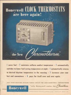minneapolis-honeywell regulator company 1947 chronotherm vintage ad