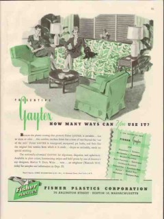 fisher plastics corp 1946 gaytex how many ways you use it vintage ad