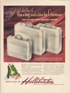 Erle P Halliburton Company 1946 Vintage Ad Luggage Air-Tight Win A Hug