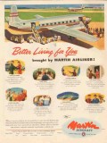 glen l martin company 1946 better living airliner aircraft vintage ad glen l martin company 1946 better living airliner aircraft vintage ad