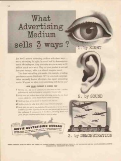 movie advertising bureau 1946 what medium sells 3 ways vintage ad