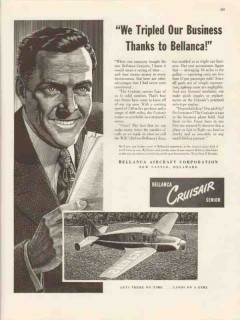 bellanca aircraft corp 1947 tripled our business cruisair vintage ad