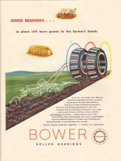 bower roller bearing company 1947 place more power farmer vintage ad