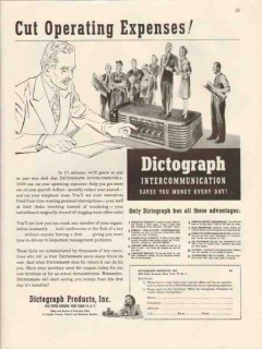 dictograph products inc 1947 cutting operating expenses vintage ad