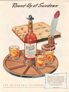 glenmore distilleries company 1947 round-up sundown whiskey vintage ad