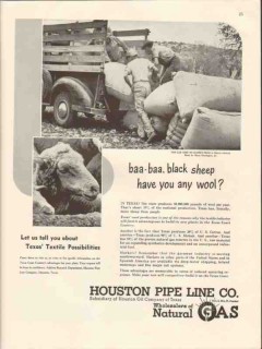 houston pipe line company 1947 black sheep any wool textile vintage ad houston pipe line company 1947 black sheep any wool textile vintage ad