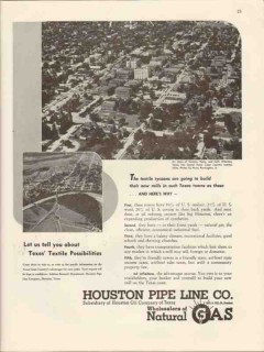 houston pipe line company 1947 victoria wharton tx textile vintage ad