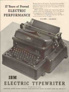 international business machines 1947 electric performance vintage ad