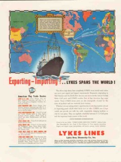 lykes bros steamship company 1947 importing exporting world vintage ad lykes bros steamship company 1947 importing exporting world vintage ad