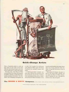 moore white company 1947 artists paper making machines vintage ad