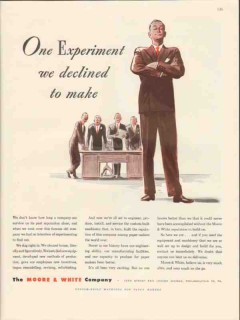 moore white company 1947 experiment paper making machines vintage ad