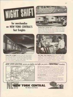 new york central system 1947 night shift merchandise vintage ad