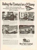 new york central system 1947 riding century 3 cent stamp vintage ad