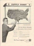 Texas Company 1943 Vintage Ad Texaco Supply Chart Lubrication Plants