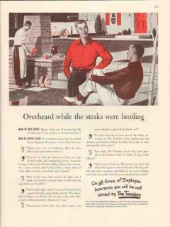 travelers insurance company 1947 overheard steaks broiling vintage ad travelers insurance company 1947 overheard steaks broiling vintage ad