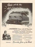 underwood corp 1947 again the new all electric typewriter vintage ad